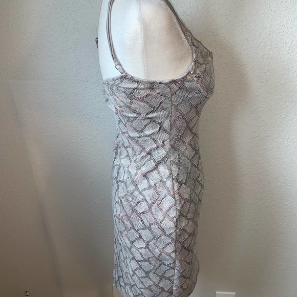 By the Way Kelsie Snakeskin V-Neck Mini Dress Size Small - Picture 3 of 7